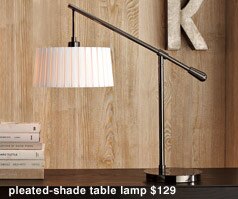 pleated-shade table lamp