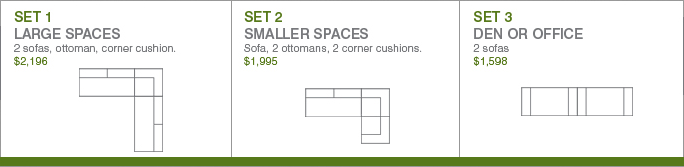 LARGE SPACES : SMALLER SPACES : DEN OR OFFICE