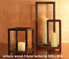 simple wood-frame lanterns