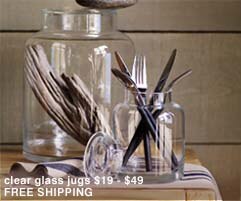 clear glass jugs