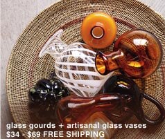 glass gourds + artisanal glass vases