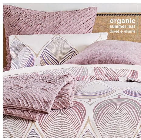 organic summer leaf duvet + shams