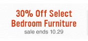 30% off select bedroom furniture