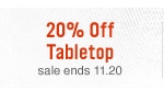 20% off tabletop