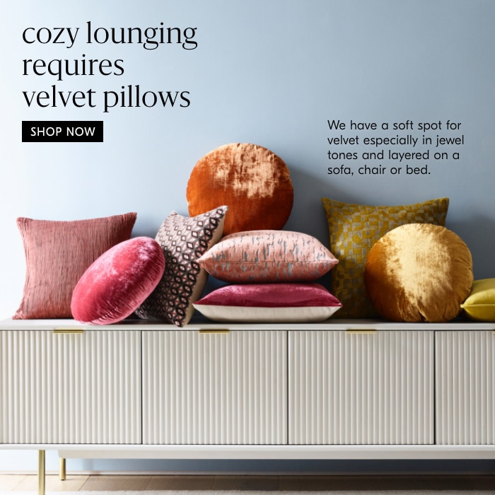 cozy lounging requires velvet pillows