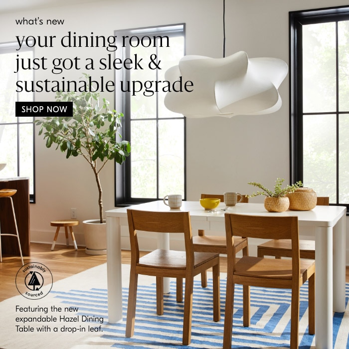 your dining room just got sleek & sustainable upgrade