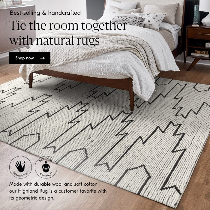 Tie the room together with natural rugs