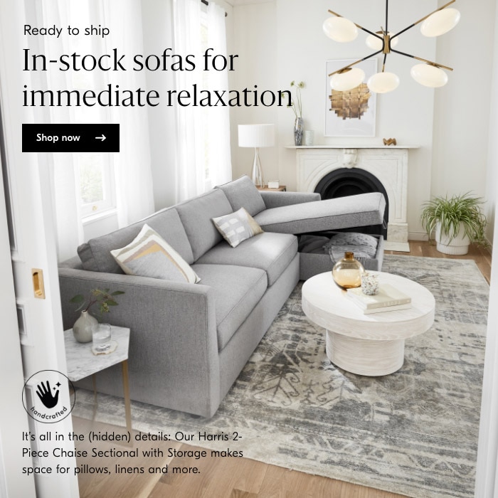 In-stock sofas for immediate relaxation