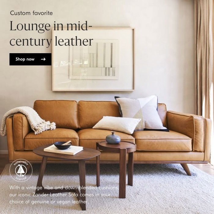 Lounge in mid-century leather