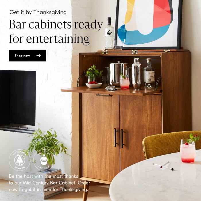 Bar cabinets ready for entertaining