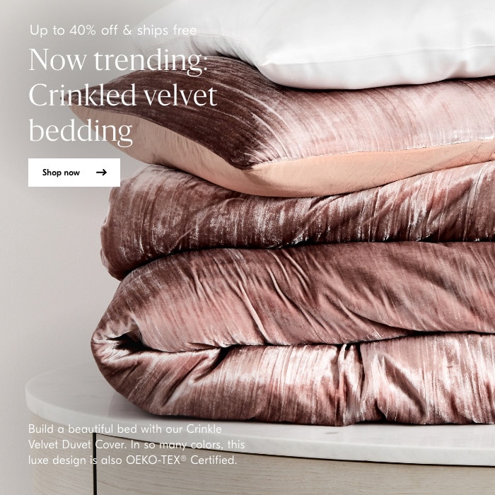 Now trending: Crinkled velvet bedding