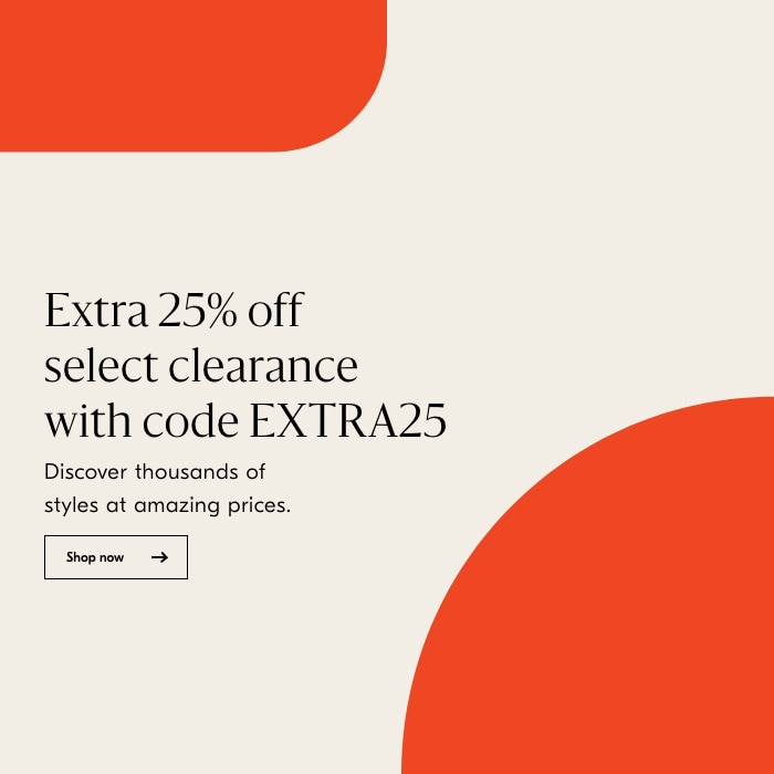 Extra 25% off select clearance with code EXTRA25