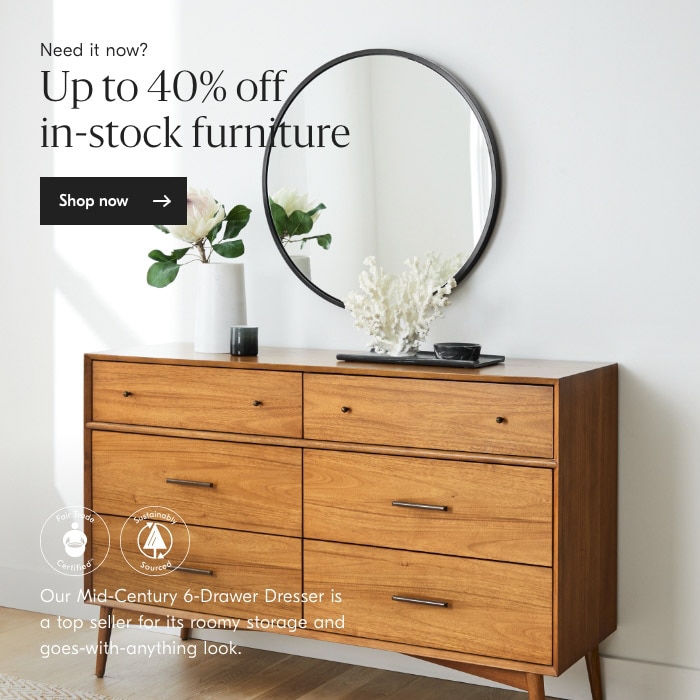 Up to 40% off in-stock furniture