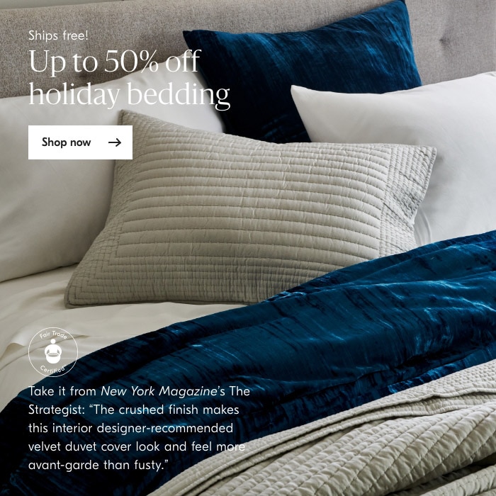 Up to 50% off holiday bedding