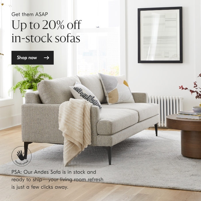 Up to 20% off in-stock sofas