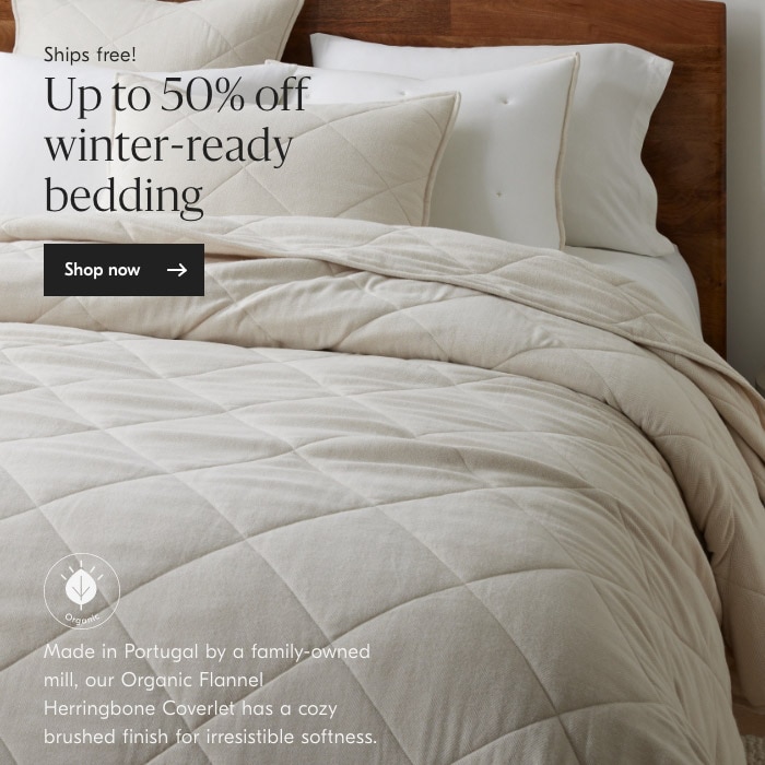 Up to 50% off winter-ready bedding