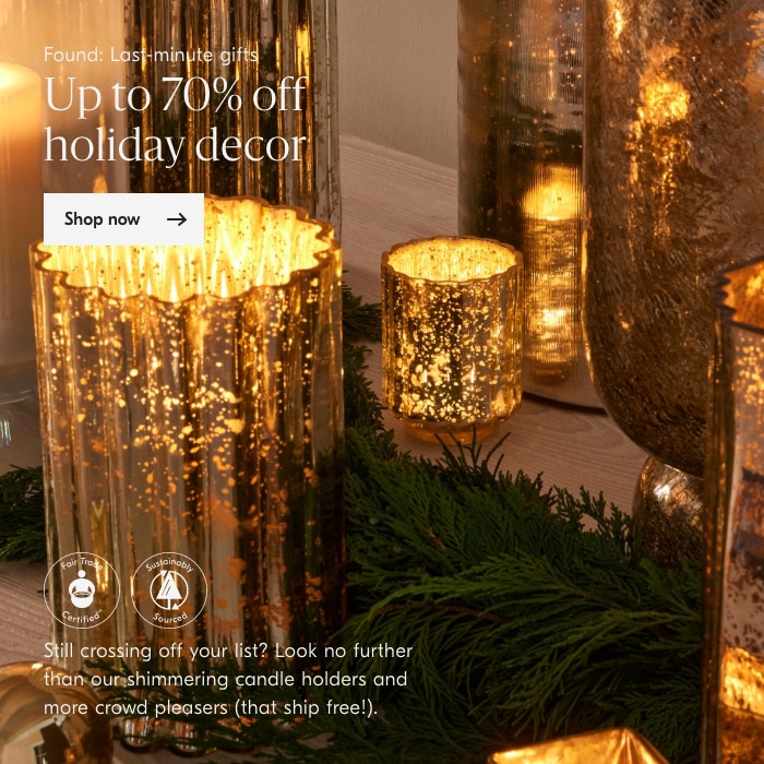 Up to 70% off holiday decor