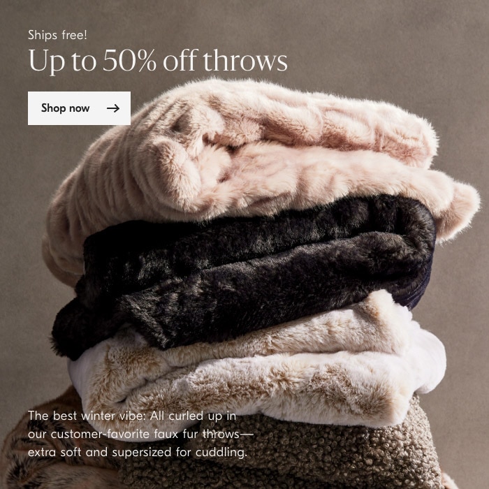 Up to 50% off throws