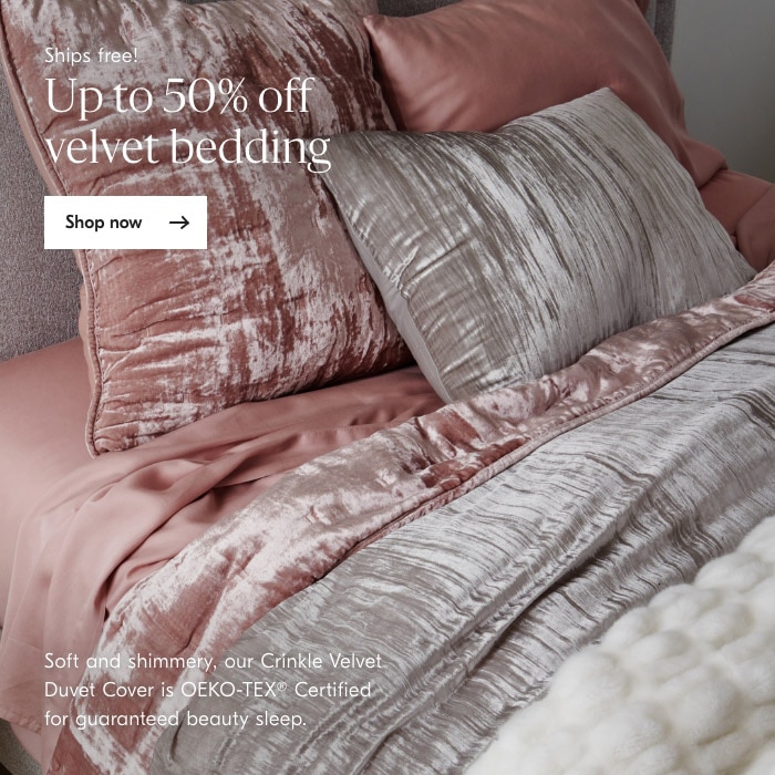 Up to 50% off velvet bedding