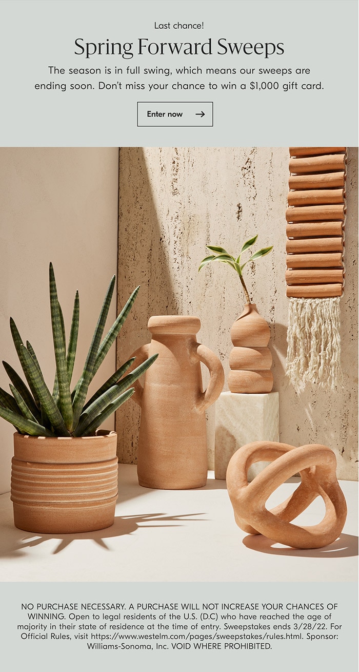 Spring Forward Sweeps. Enter now