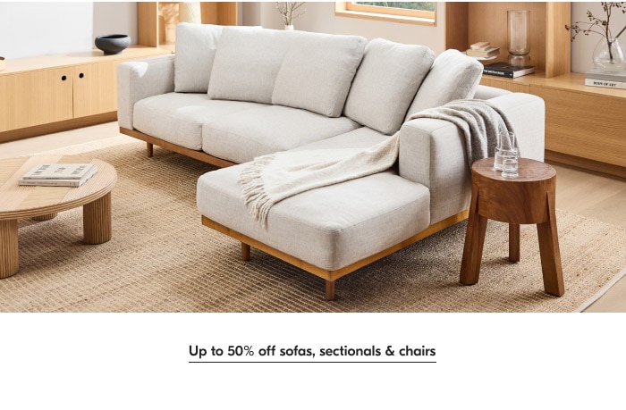  Up to 50% off sofas, sectionals chairs 