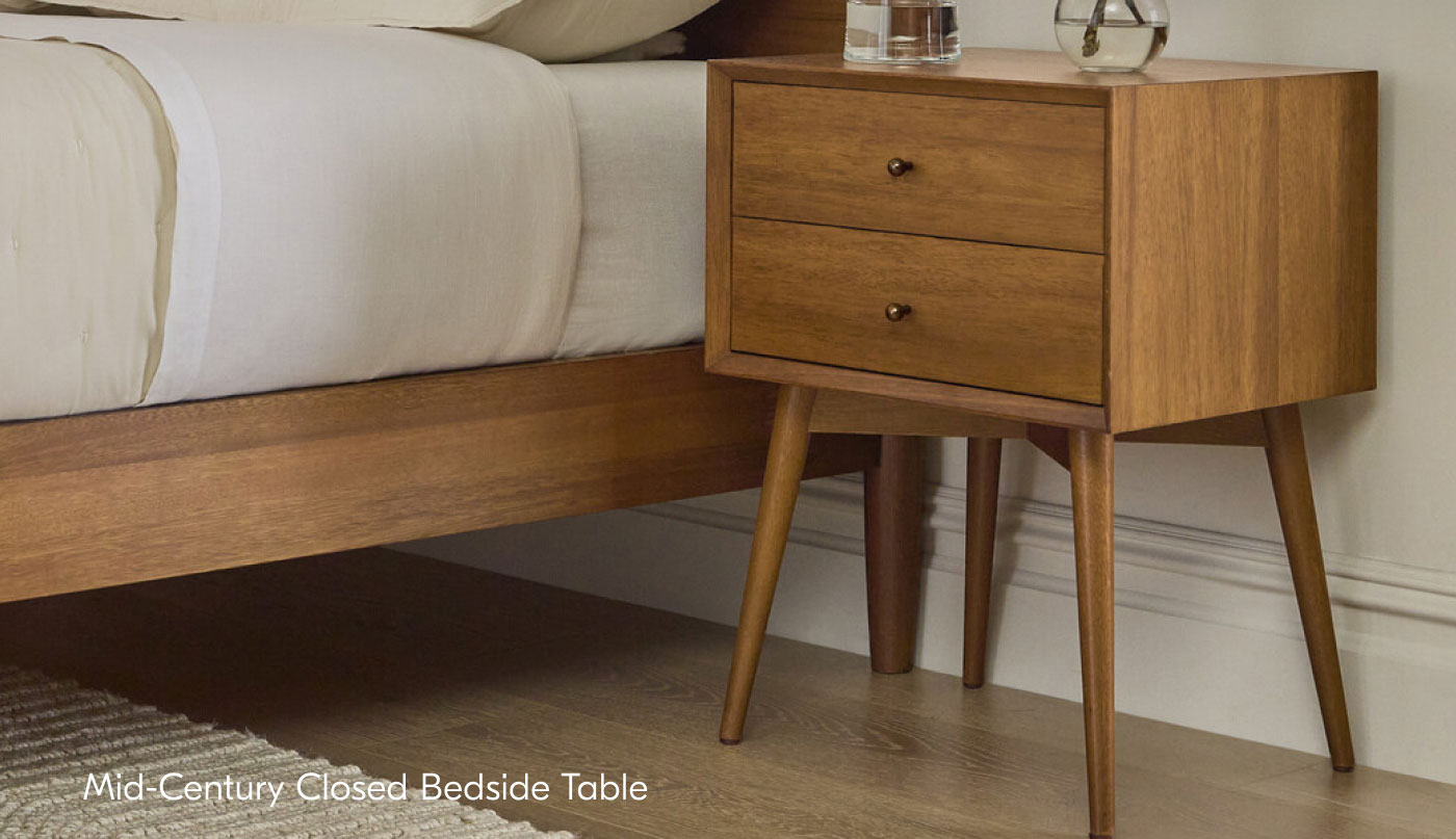 Mid-Century Closed Bedside Table