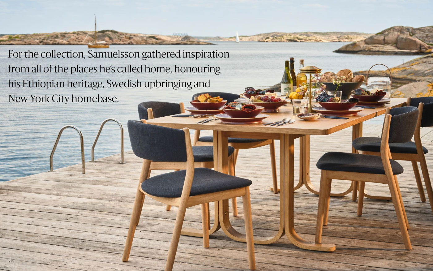 For the collection, Samuelsson gathered inspiration from all of the places he's called home, honoring his Ethiopian heritage, Swedish upbringing and New York City homebase.