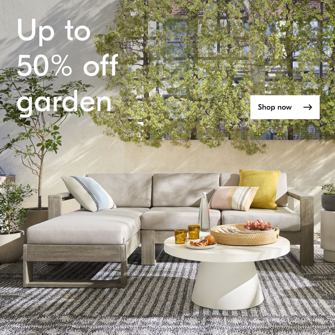 Up to 50% off garden shop now