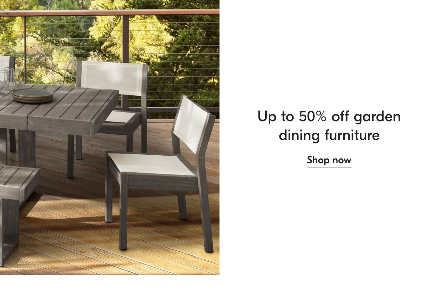 Up to 50% off garden dining furniture shop now