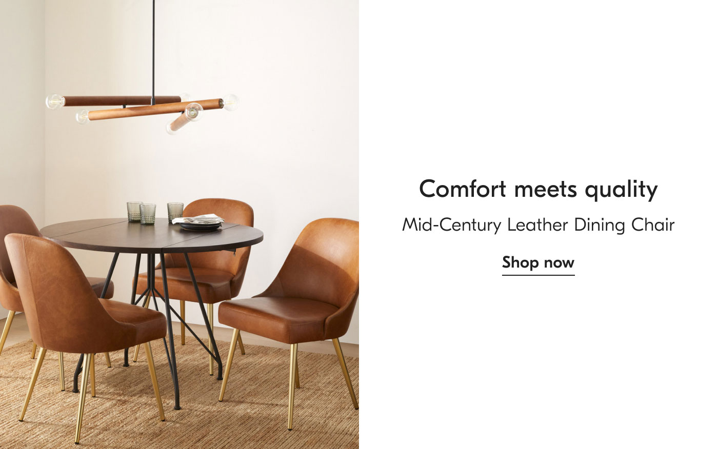 Comfort meets quality: Mid-Century Leather Dining Chair Shop Now
