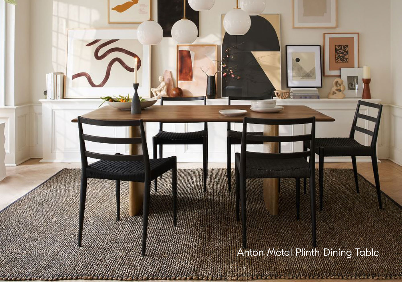 Anton Metal Plinth Dining Table
