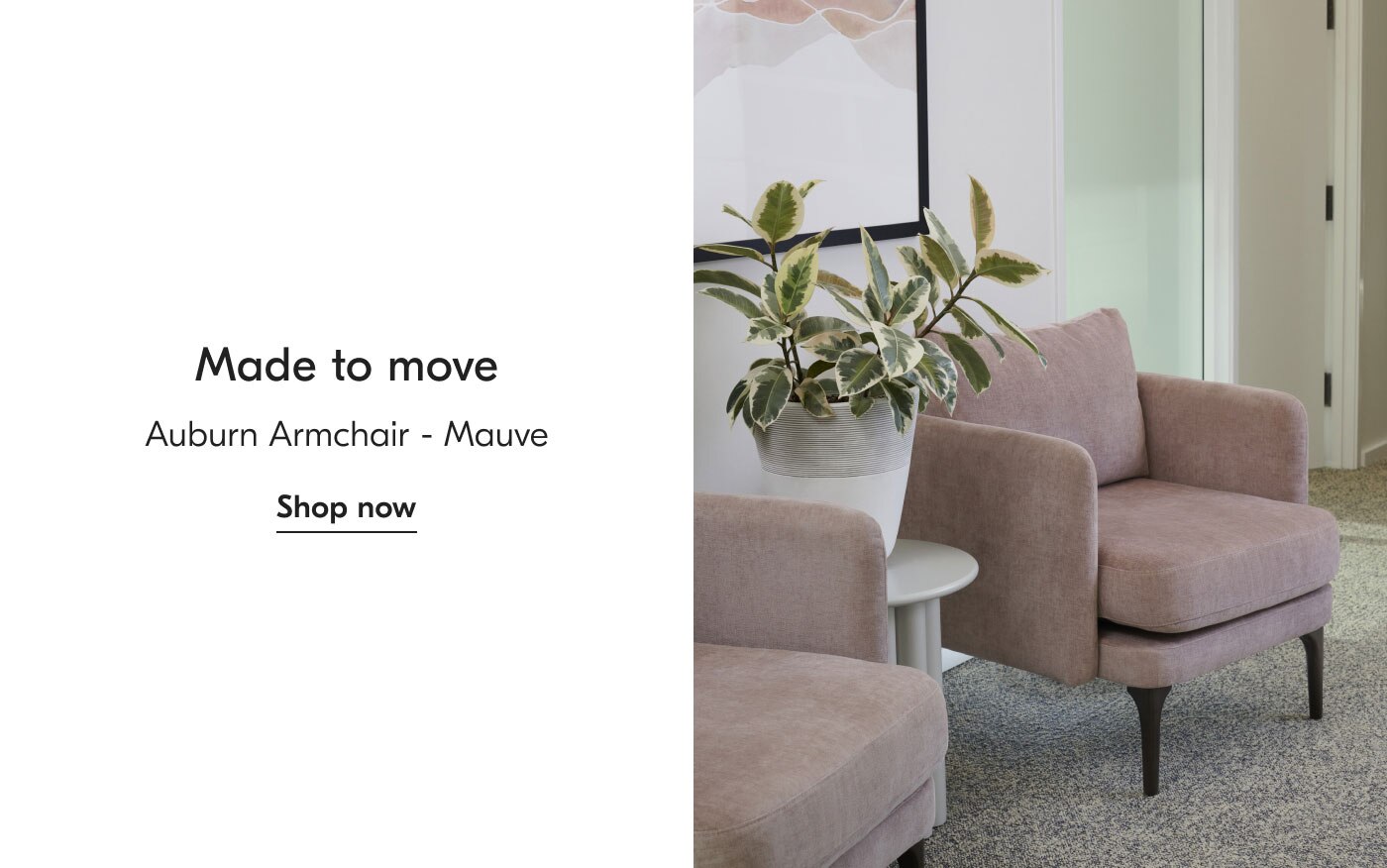 Made to move: Auburn Armchair - Mauve Shop Now