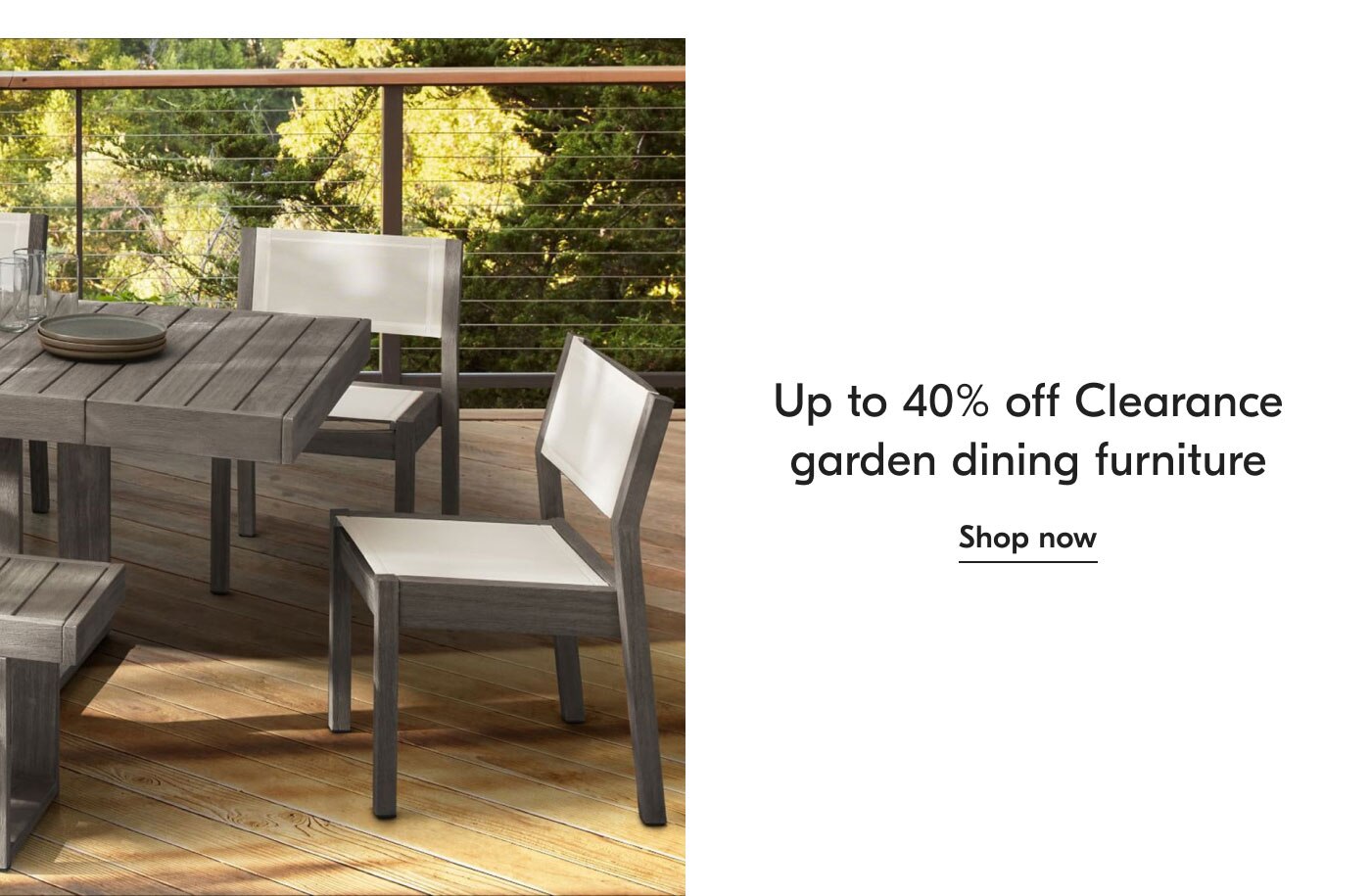Up to 40% off Clearance garden dining furniture - shop now