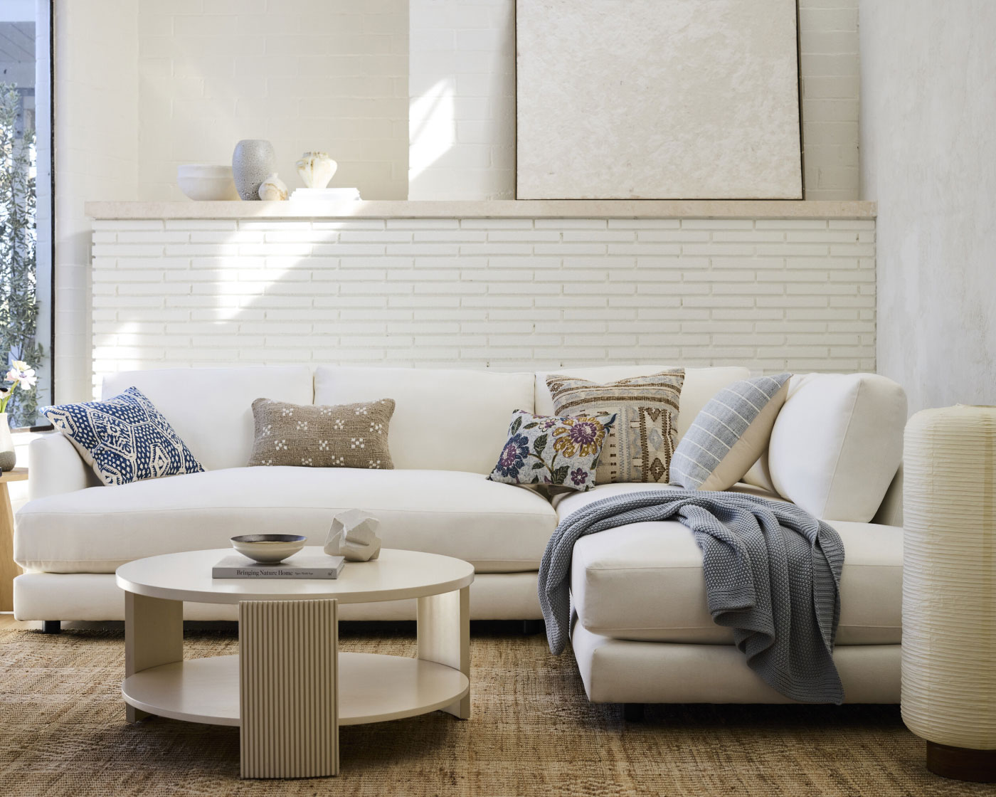 Haven 2-Piece Bumper Chaise Corner Sofa Bench Seat
