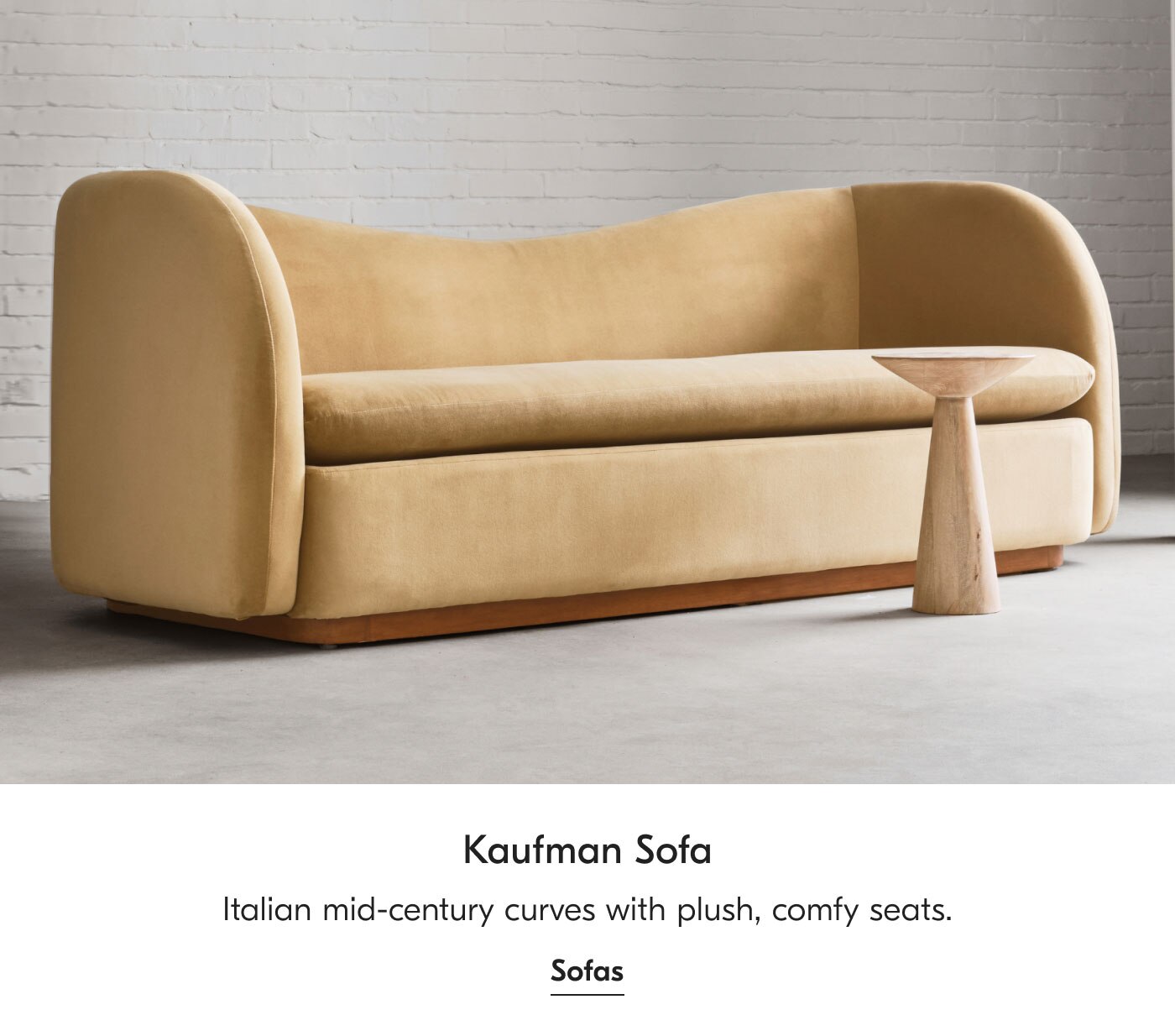 Kaufman Sofa - Italian mid-century curves with plush, comfy seats. Sofas