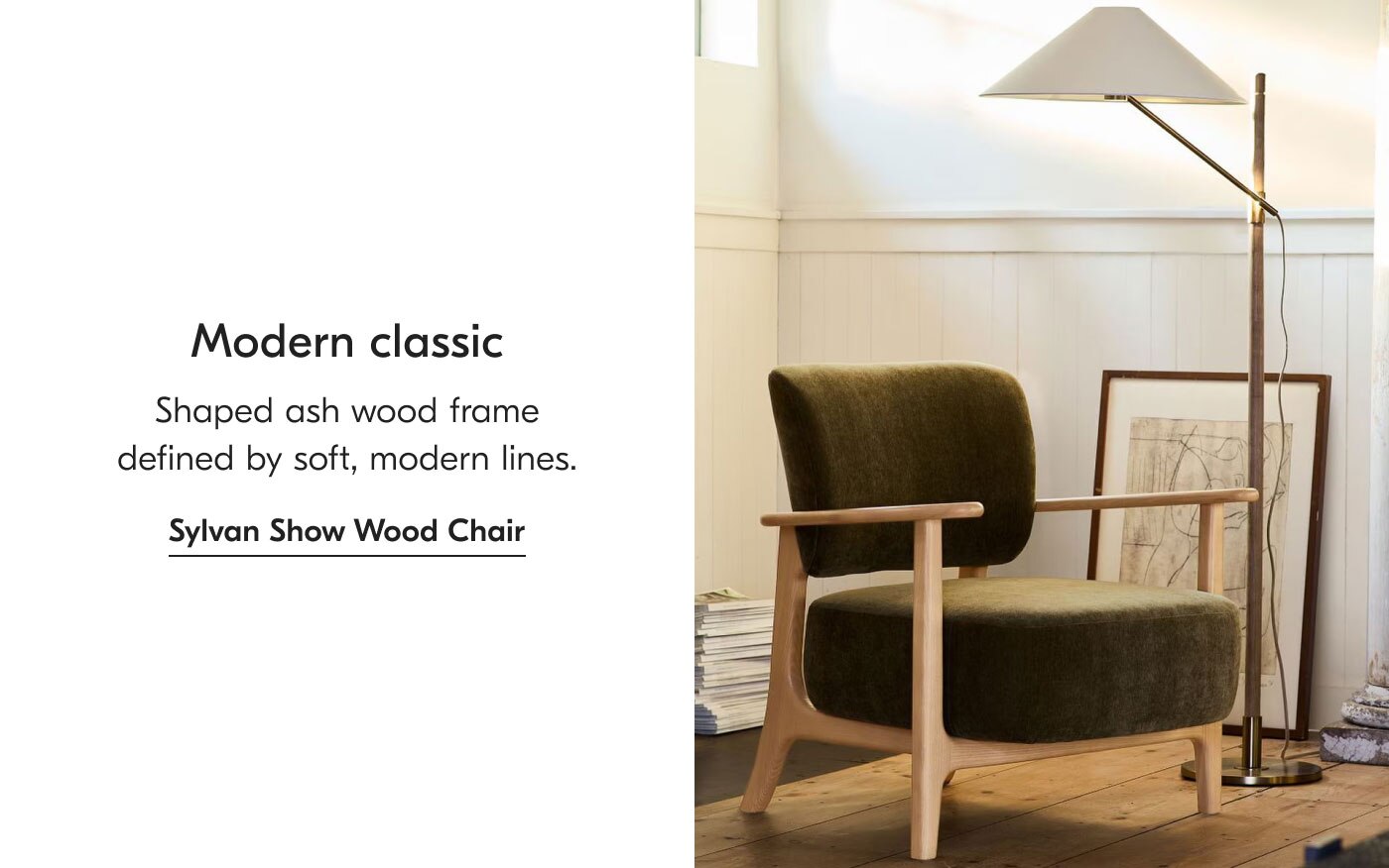 Modern classic - Shaped ash wood frame defined by soft, modern lines. Sylvan Show Wood Chair