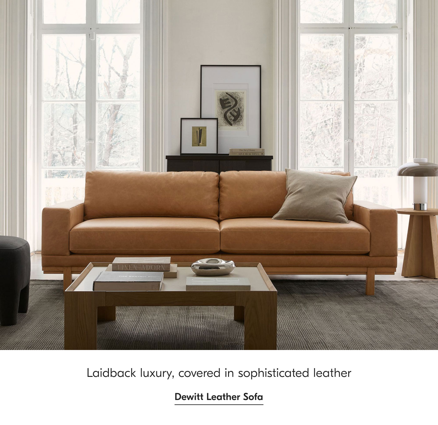 Laidback luxury, covered in sophisticated leather - Dewitt Leather Sofa