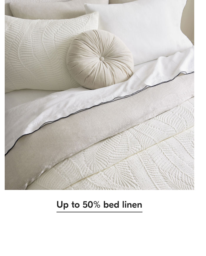 Up to 50% off bed linen