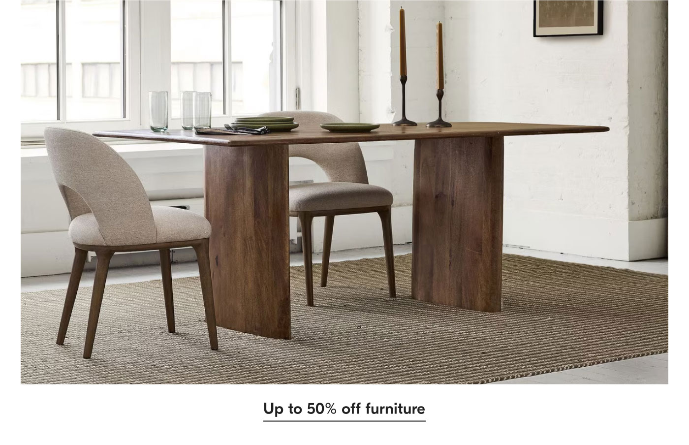 Up to 50% off furniture