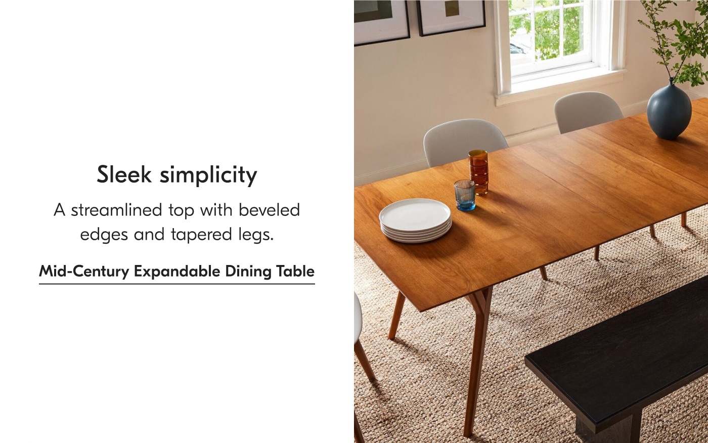 Sleek simplicity - Mid-Century Expandable Dining Table