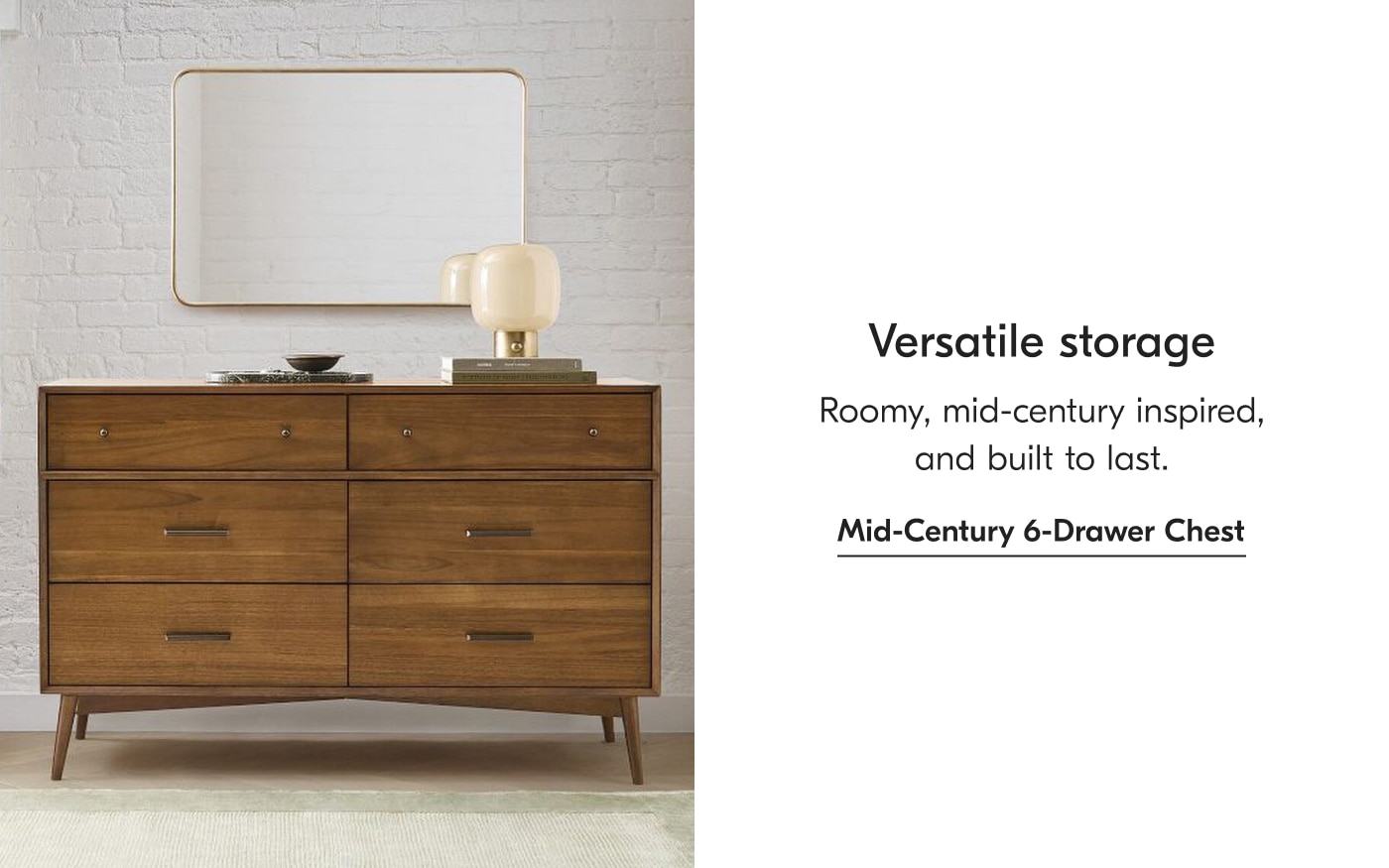 Versatile storage - Mid-Century 6-Drawer Chest