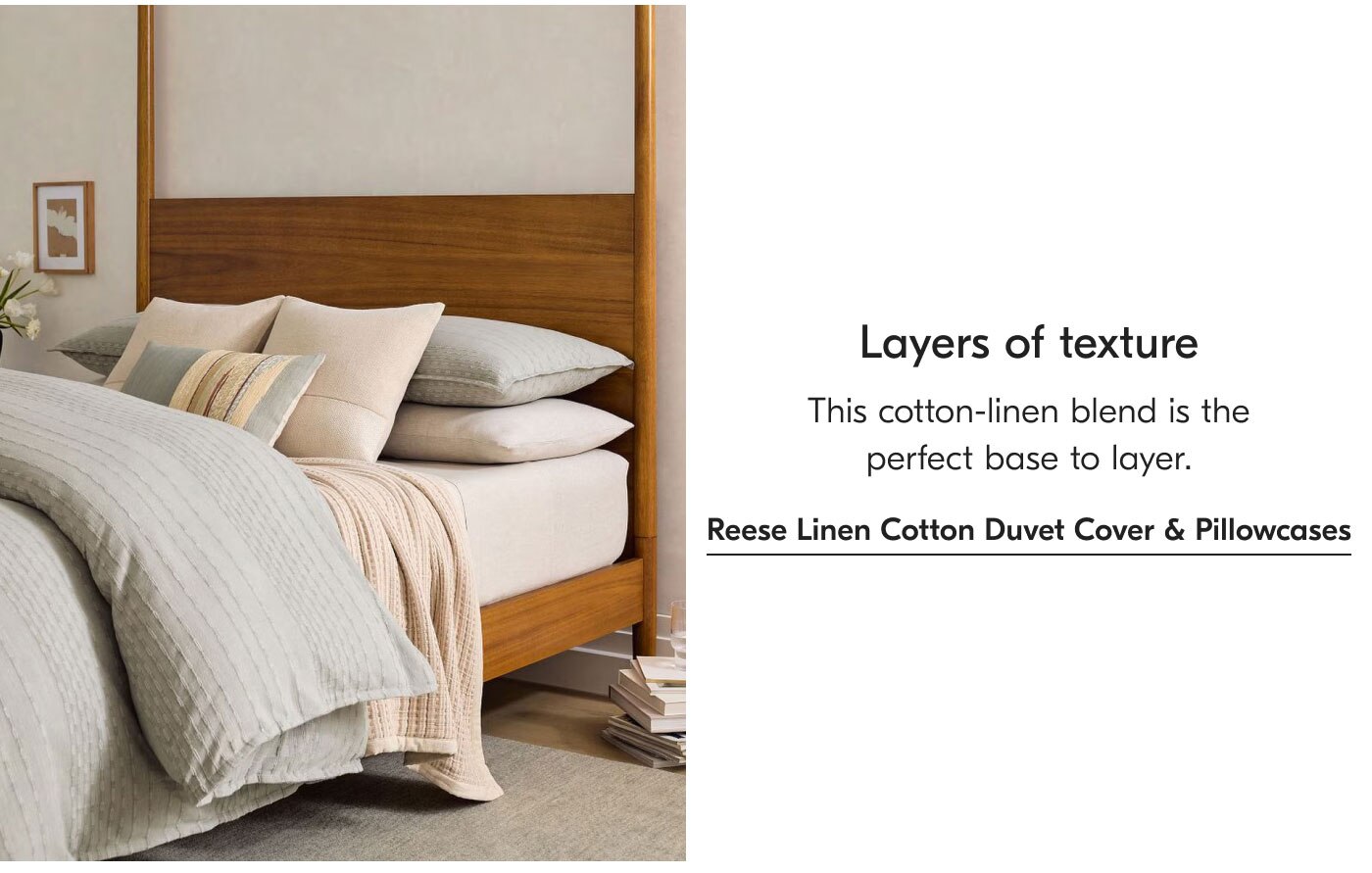 Layers of texture - Reese linen cotton duvet cover & pillowcases