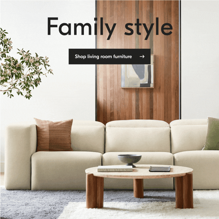 Modern style, familyfriendly design West Elm