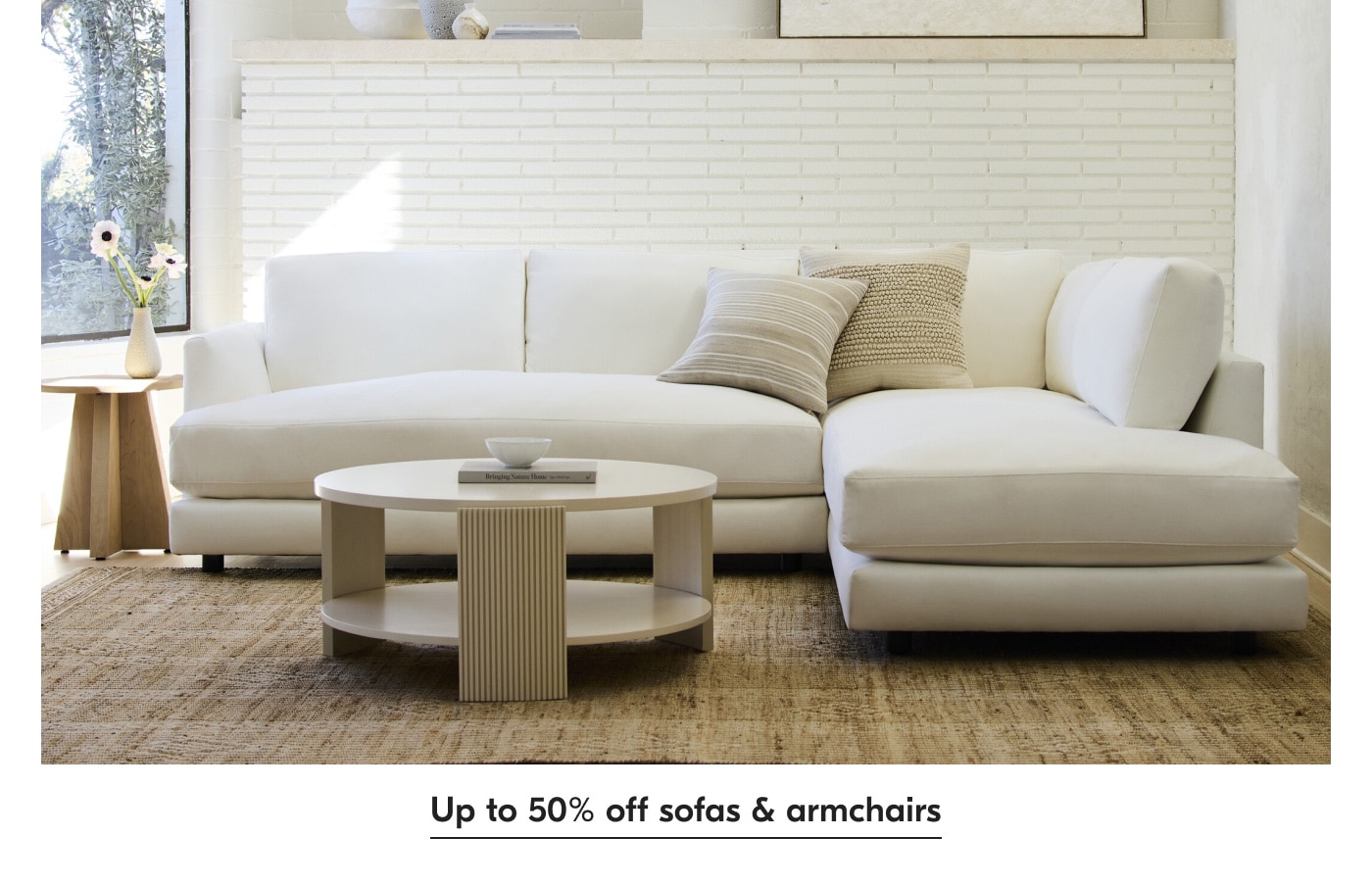 Up to 50% off sofas & armchairs