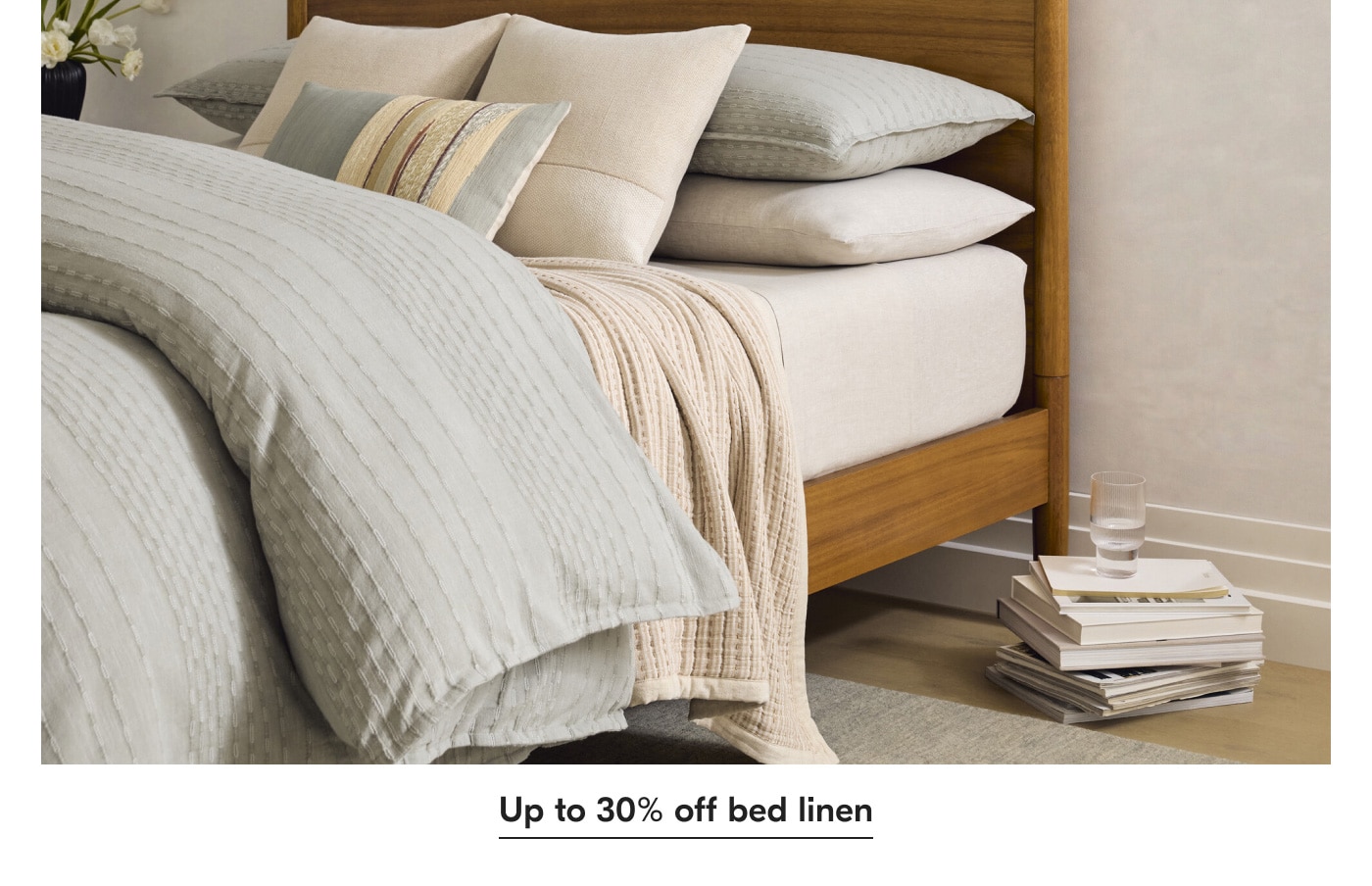 Up to 30% off bed linen