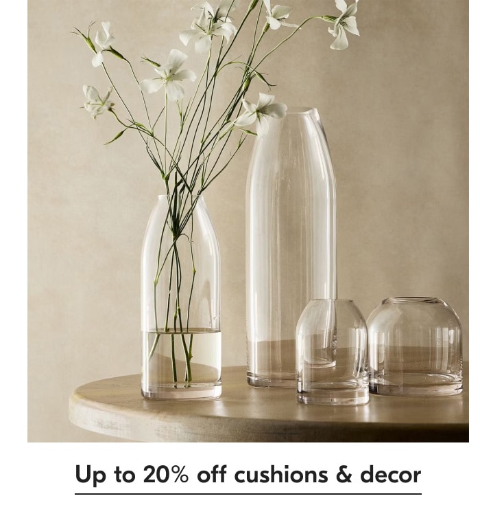 Up to 20% off cushions & decor
