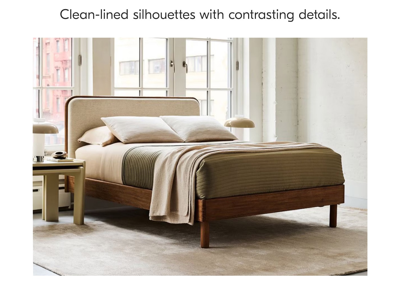 Miles Wood & Upholstered Bed