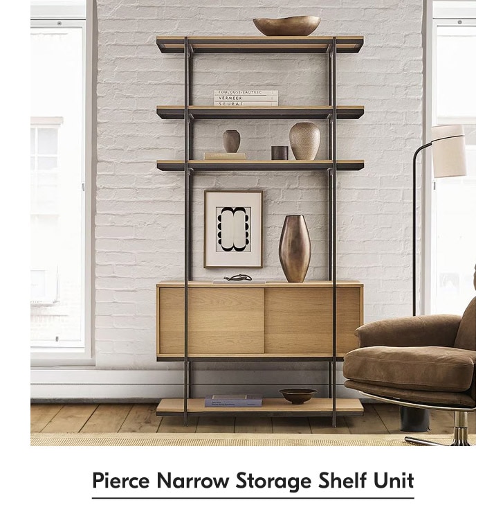 Pierce narrow storage shelf unit