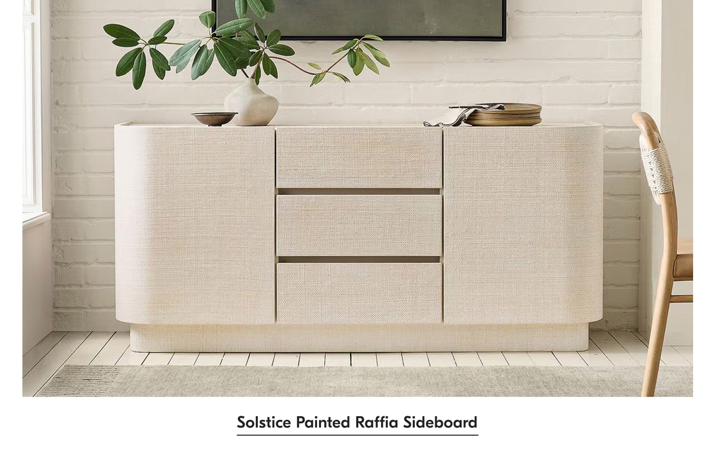 Solstice painted raffia sideboard