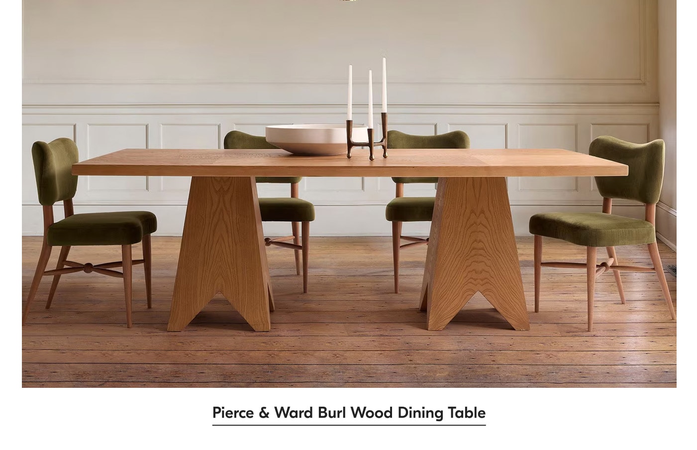 Pierce & Ward burl wood dining table